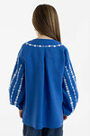 Embroidered blouse for a girl made of blue linen "Yarynka"